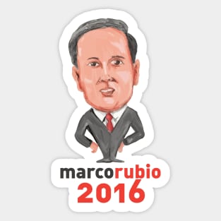 Marco Rubio 2016 President Caricature Sticker